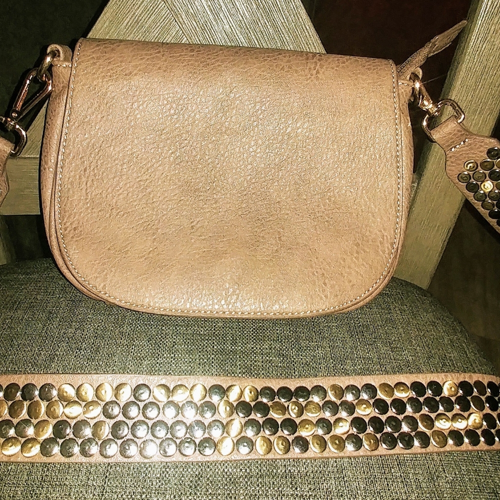 Tan leather purse